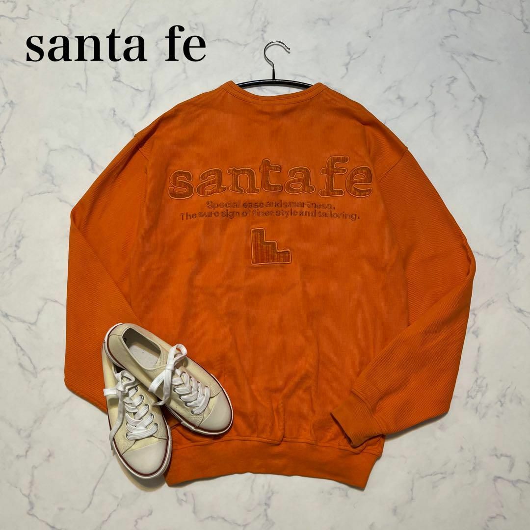 santa fe サンタフェ ハーフジップ スウェット 刺繍ロゴ グレー XL