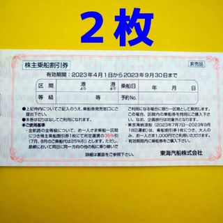 東海汽船　株主優待券２枚　バラ売り（2023年9月30日まで）(その他)