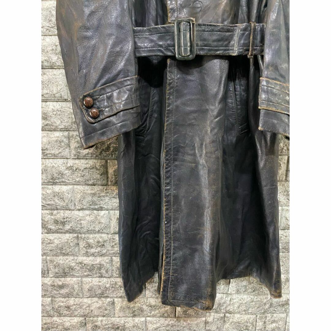 還元祭 ライダース 40s 良品 GERMANY Vintage レザー WWⅡ レザー Motorcycle 将校 コート WWⅡ