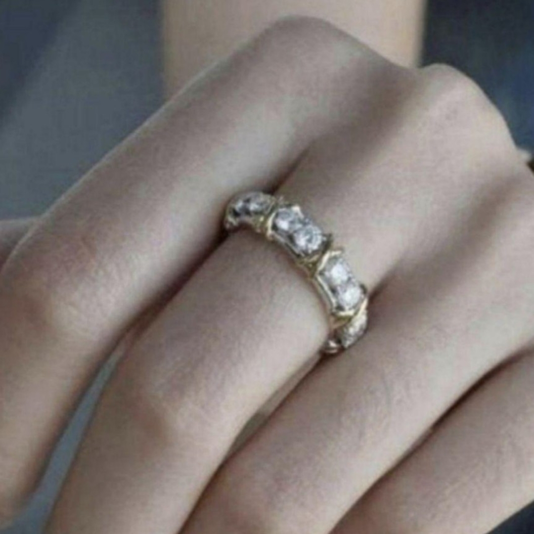 1012 高級 sona ダイヤモンド フルエタニティ リング ゴールド クロス レディースのアクセサリー(リング(指輪))の商品写真