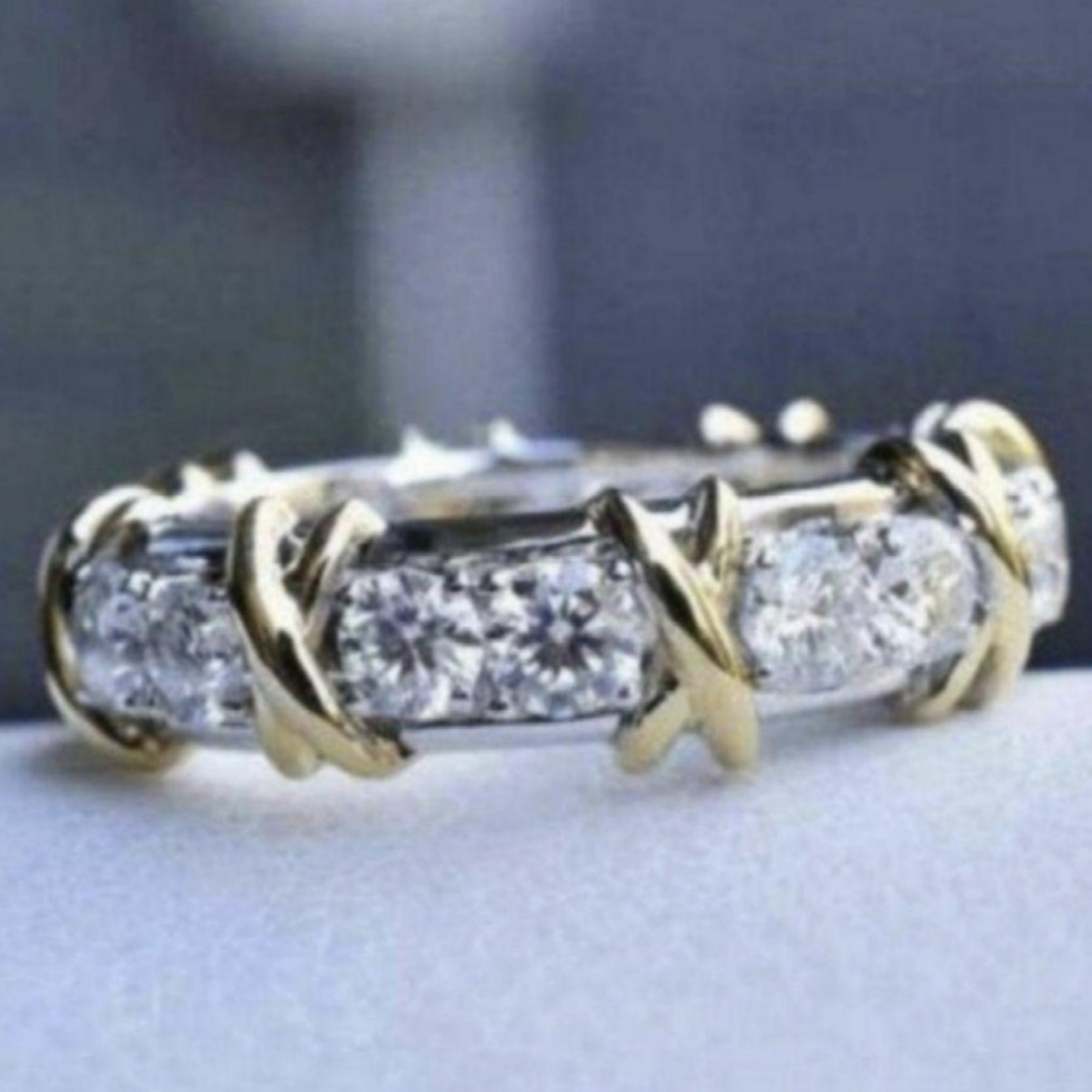 1012 高級 sona ダイヤモンド フルエタニティ リング ゴールド クロス レディースのアクセサリー(リング(指輪))の商品写真