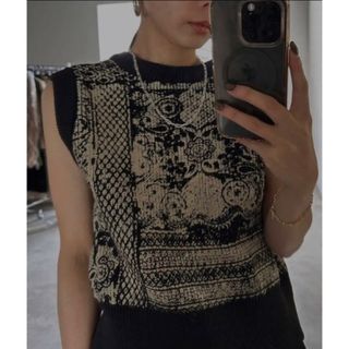 Ameri VINTAGE - ameri 2WAY LACE PAINTING KNIT TOPの通販 by aki's