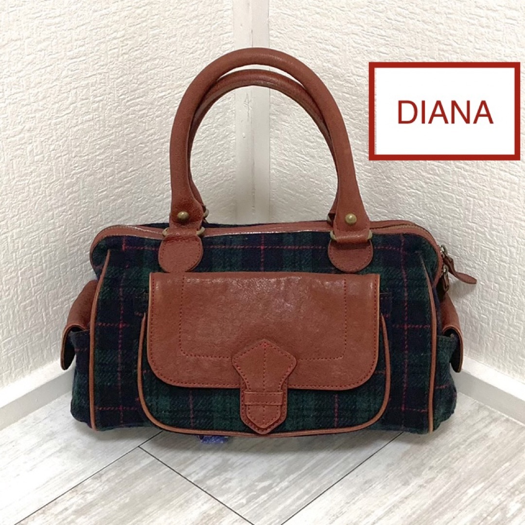 ★美品★ DIANA ダイアナ ゼブラ柄　ハンドバッグ　ショルダー　ブラウン