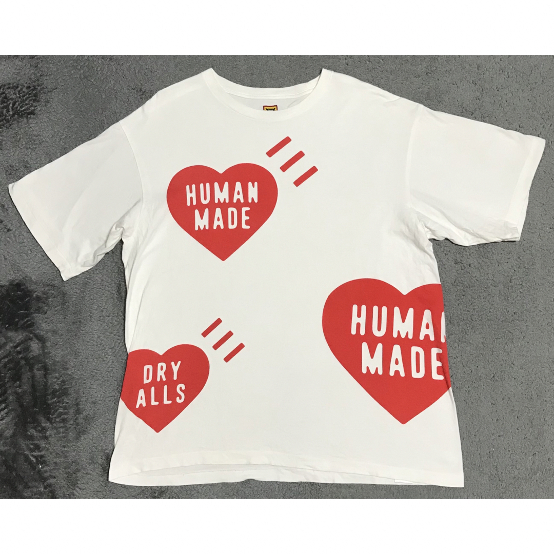 humanmade プリントtシャツホワイト実寸平置き採寸です着丈