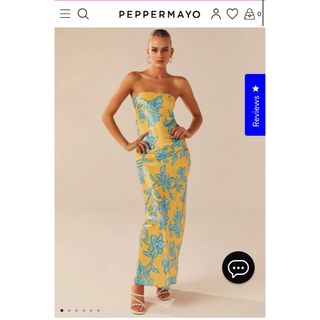 ザラ(ZARA)のPeppermayo フラワー　ベアトップ　ロングワンピース(ロングワンピース/マキシワンピース)