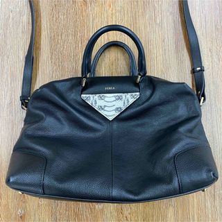 フルラ(Furla)のr3567 フルラ FURLA レザー ブラック 2WAY ボストンバッグ(ハンドバッグ)