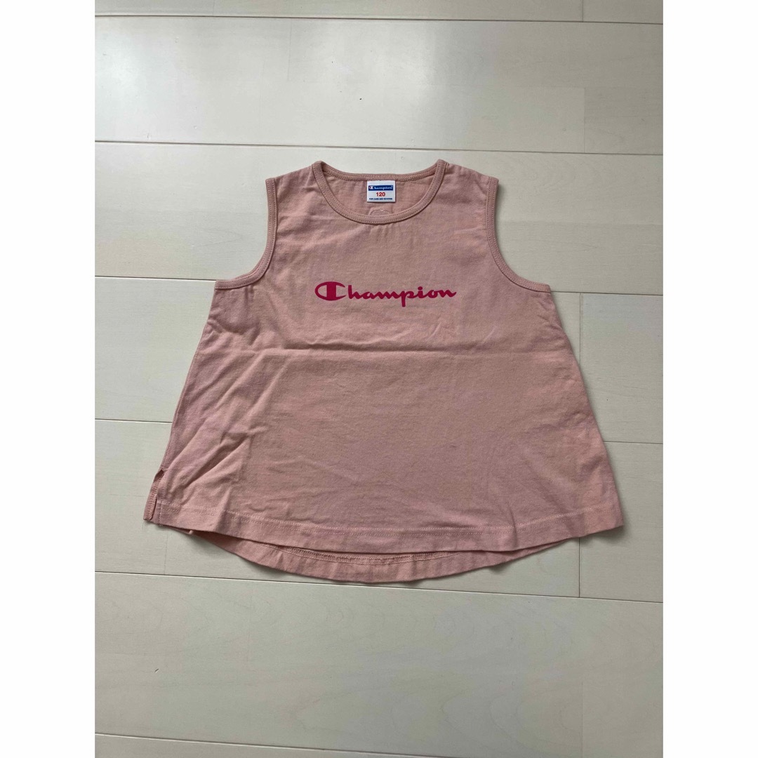 Champion(チャンピオン)のChampion  ノースリーブ　タンクトップ ピンク　120cm キッズ/ベビー/マタニティのキッズ服女の子用(90cm~)(Tシャツ/カットソー)の商品写真