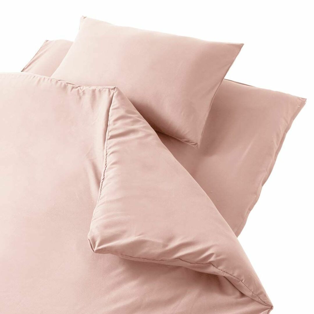 【色: [無地]ピンク】アイリスプラザ シンプル寝具カバー3点セット シングル