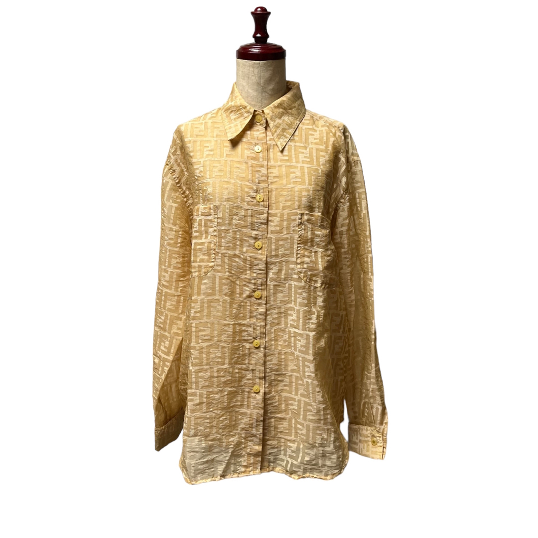 FENDI - vintage☆フェンディ シースルーシャツズッカ柄 FENDI - vintage☆フェンディ シースルーシャツズッカ柄