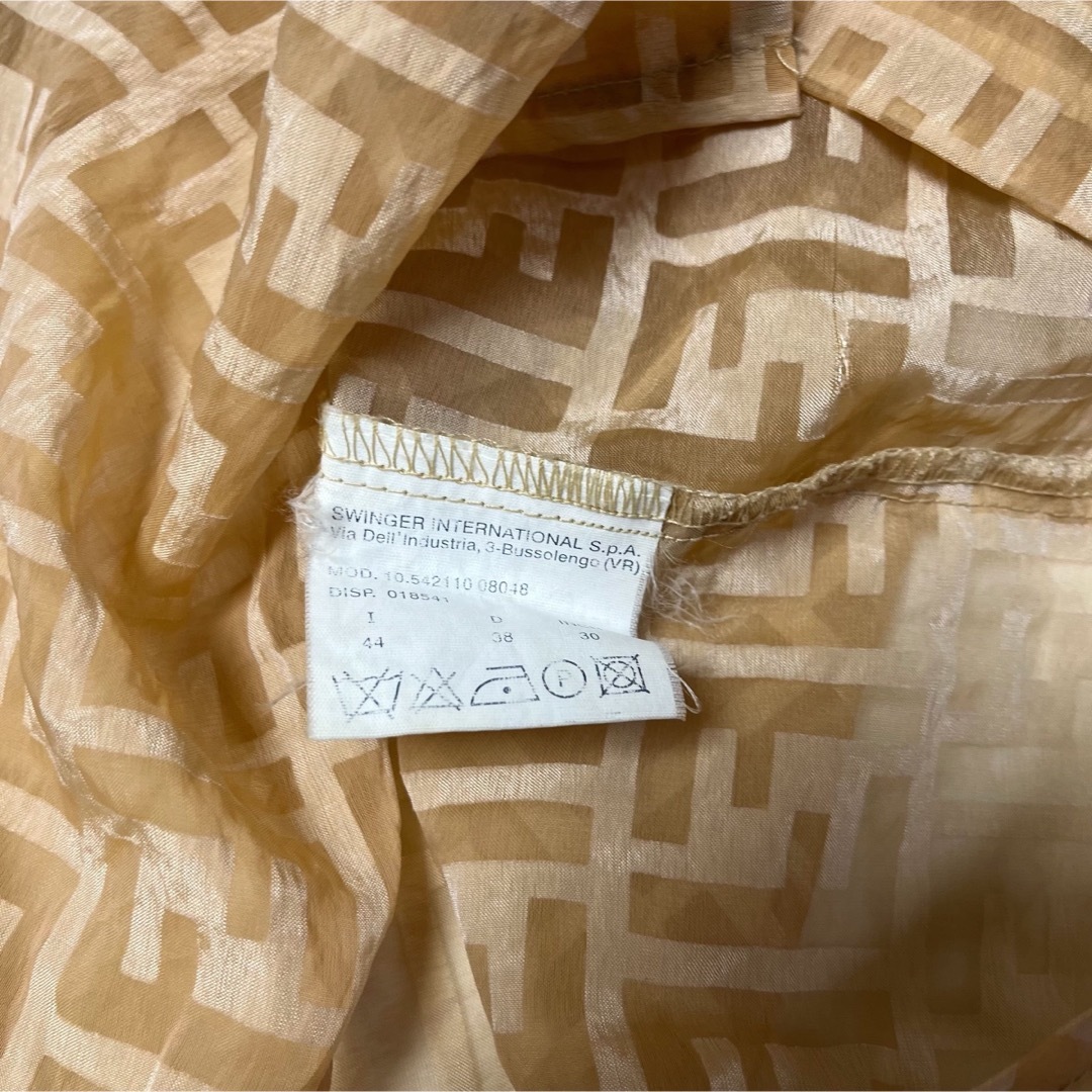 vintage☆フェンディ シースルーシャツズッカ柄イタリア製 オールド vintage☆フェンディ シースルーシャツズッカ柄イタリア製 オールド