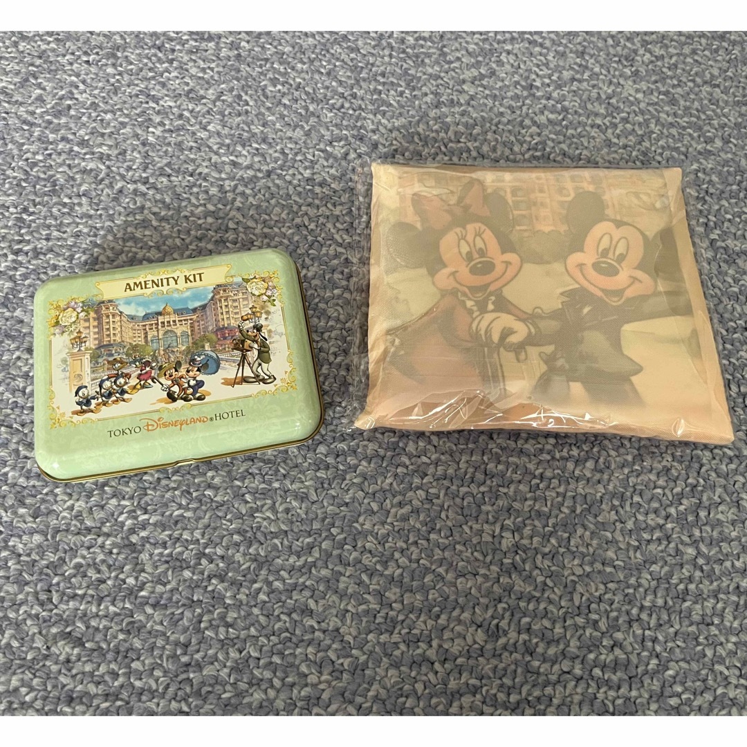 Disney(ディズニー)のディズニーランドホテル エコバッグ アメニティ 缶 エンタメ/ホビーのおもちゃ/ぬいぐるみ(キャラクターグッズ)の商品写真