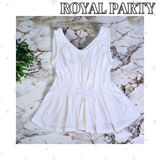 ロイヤルパーティー(ROYAL PARTY)のフォロー割♡ROYAL PARTY*ロイヤルパーティ*ノースリーブ*ホワイト(カットソー(半袖/袖なし))