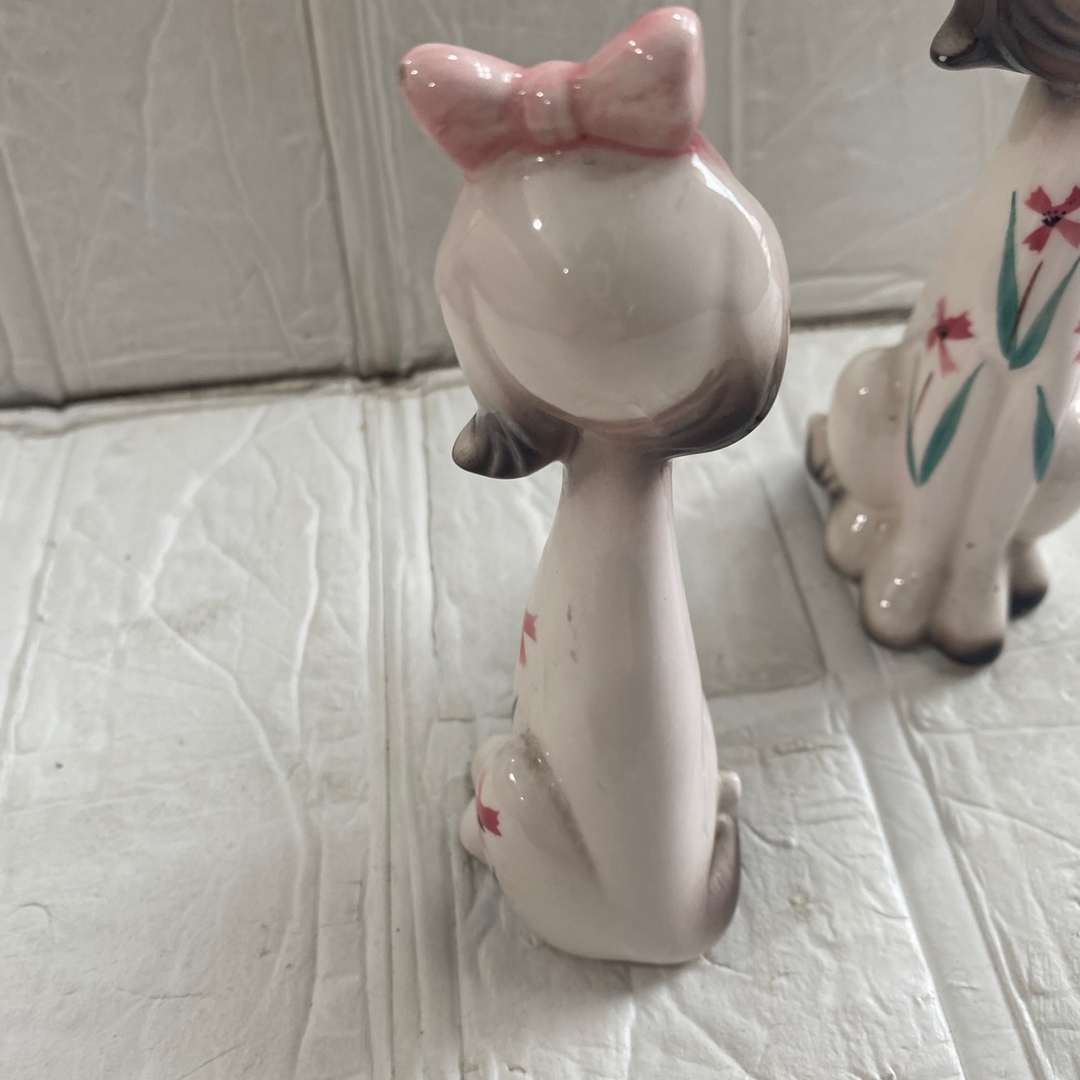 【 美品 】アンティーク・レトロ  陶器製  貴婦人と愛犬  インテリア置物