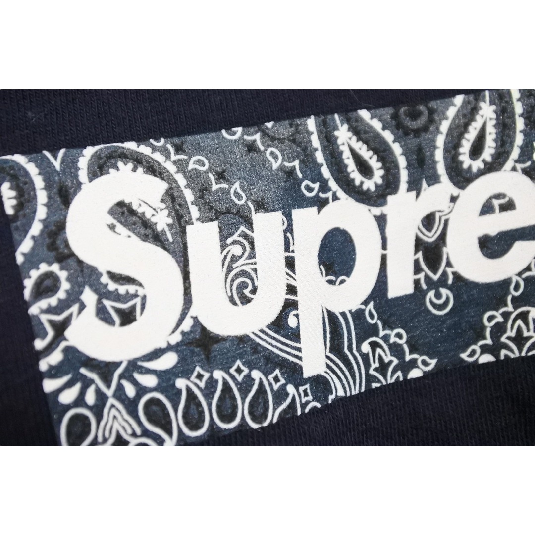 Supreme シュプリーム 半袖Ｔシャツ トップス バンダナボックスロゴ コットン ネイビー サイズL 美品  51030