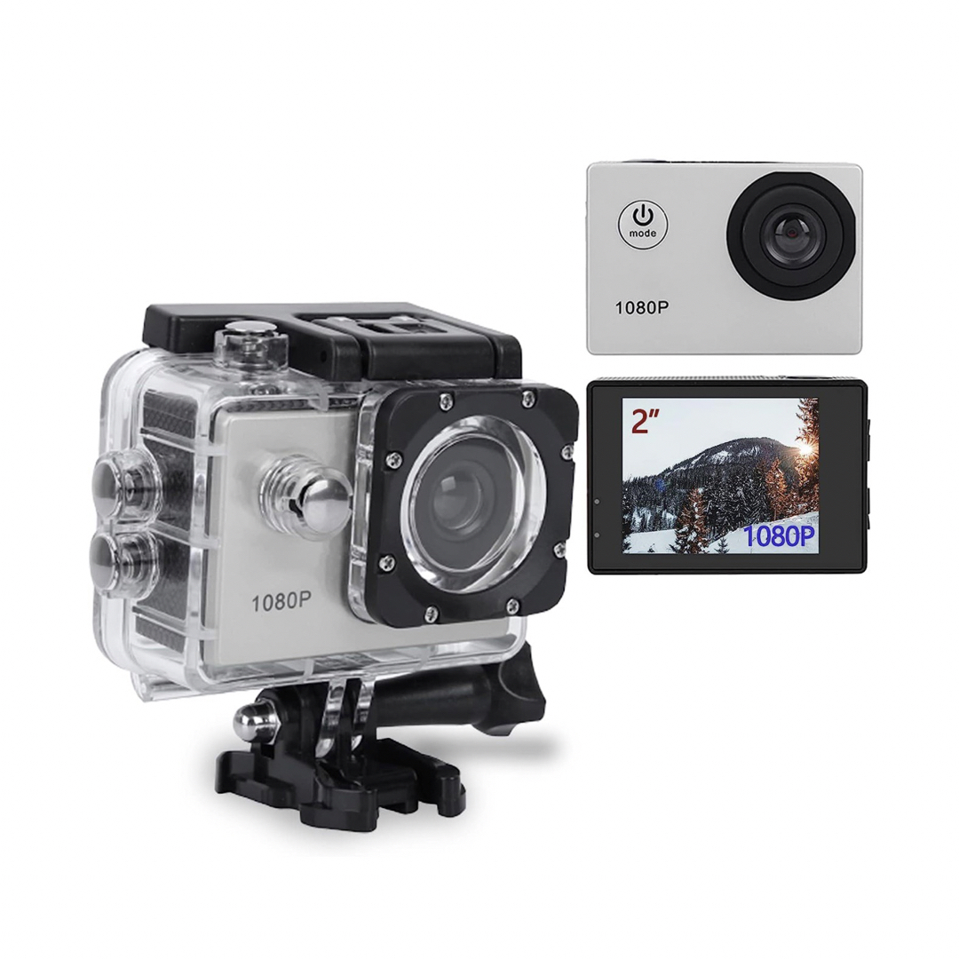 アクションカメラ 1080P HD高画素   スポーツカメラ(イエロー) スマホ/家電/カメラのカメラ(ビデオカメラ)の商品写真