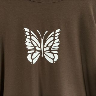 即完モデル】needles ニードルス Tシャツ L センターロゴ プリント-