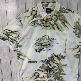 レア 90s OLD STUSSY USA製 アロハシャツ オープンカラー 開襟