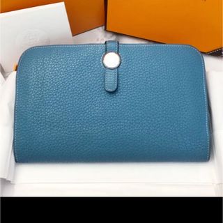 エルメス(Hermes)の【HERMES】エルメス★ドゴンロング★ブルージーン★長財布★新品同様(財布)