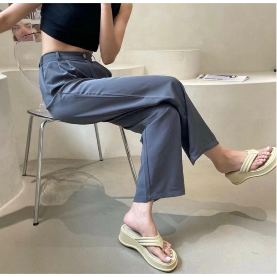 トングサンダル　厚底　ミュール　シンプル　可愛い　韓国　イエロー レディースの靴/シューズ(サンダル)の商品写真