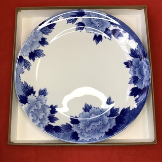 フカガワセイジ(深川製磁)の【未使用】 深川製磁　藍ぼたん　大皿１枚(食器)