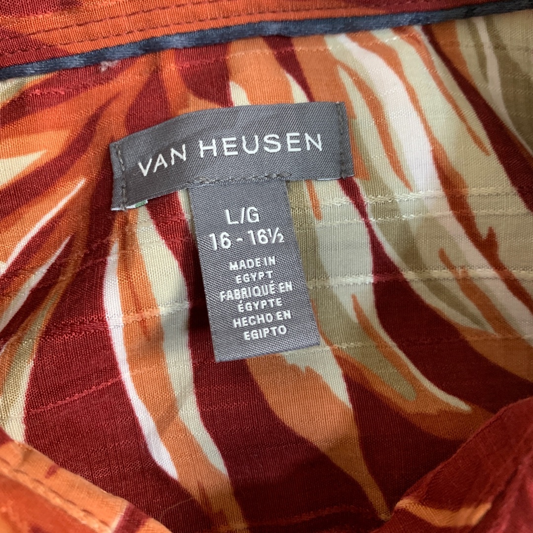 VINTAGE(ヴィンテージ)のお洒落【VAN HEUSEN】vintage リーフ柄 アロハシャツ 古着 メンズのトップス(シャツ)の商品写真