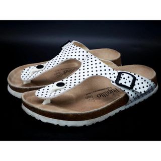 ビルケンシュトック(BIRKENSTOCK)のBIRKENSTOCK ビルケンシュトック Papillio パピリオ Gizeh ギゼ ドット柄 トング サンダル size24/白ｘベージュ ■◆ レディース(サンダル)