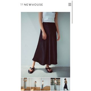 THE NEWHOUSE 黒サテンロングスカート MN-120の通販 by reinanana7's