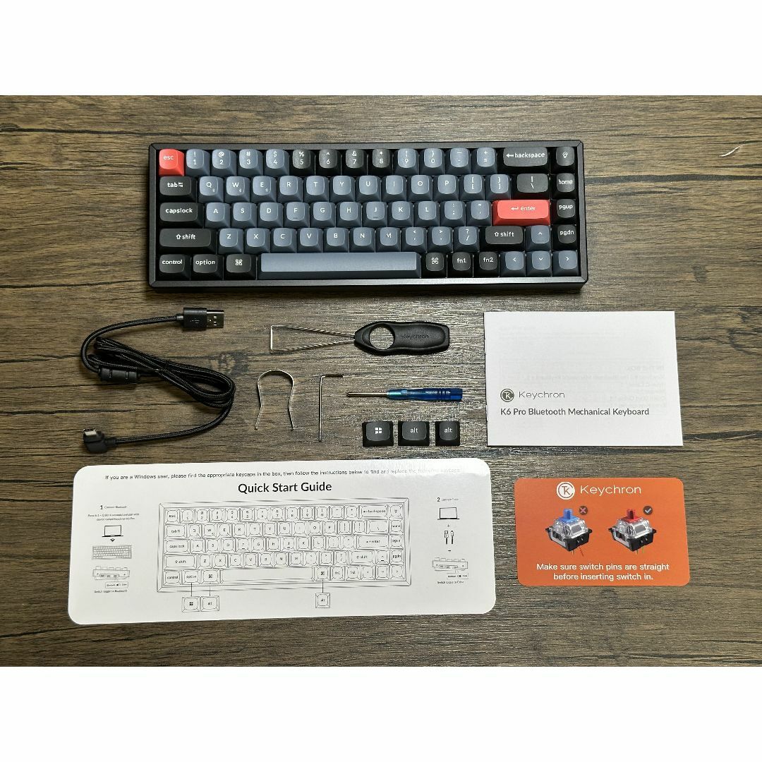日/祝も発送 Keychron K6 Pro 赤軸 RGBアルミフレーム & 純正