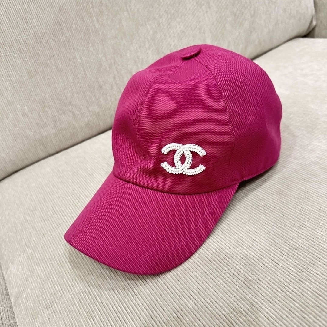 新品　CHANEL シャネル　23P キャップ　帽子　フューシャピンク
