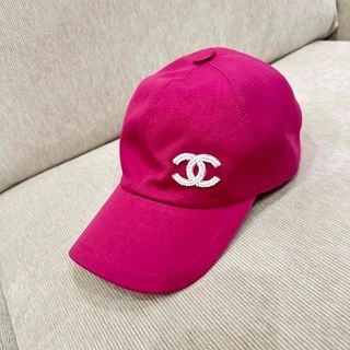 新品　CHANEL シャネル　23P キャップ　帽子　フューシャピンク