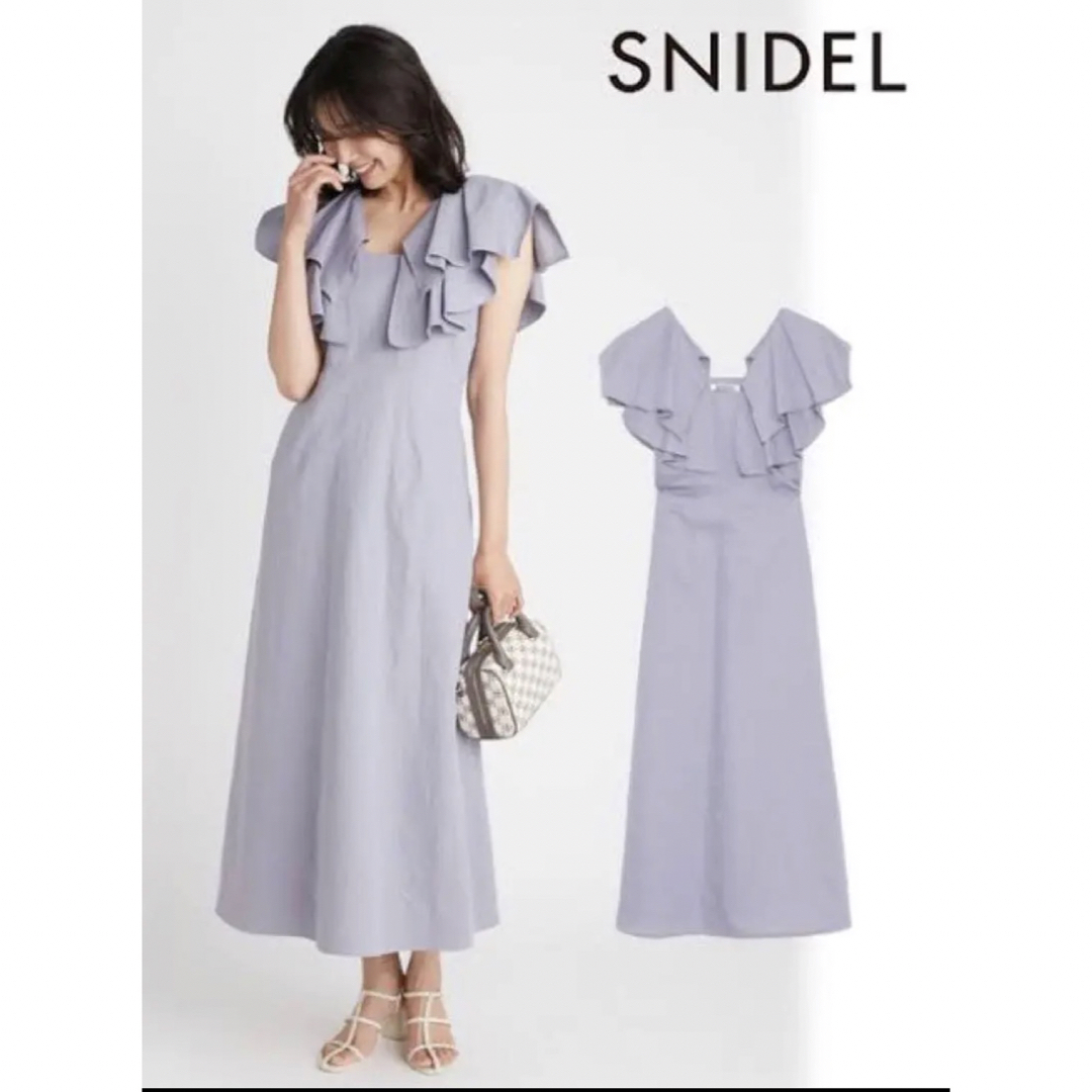 タグ付き】snidel フリルカラーノースリーブワンピース - ロング ...