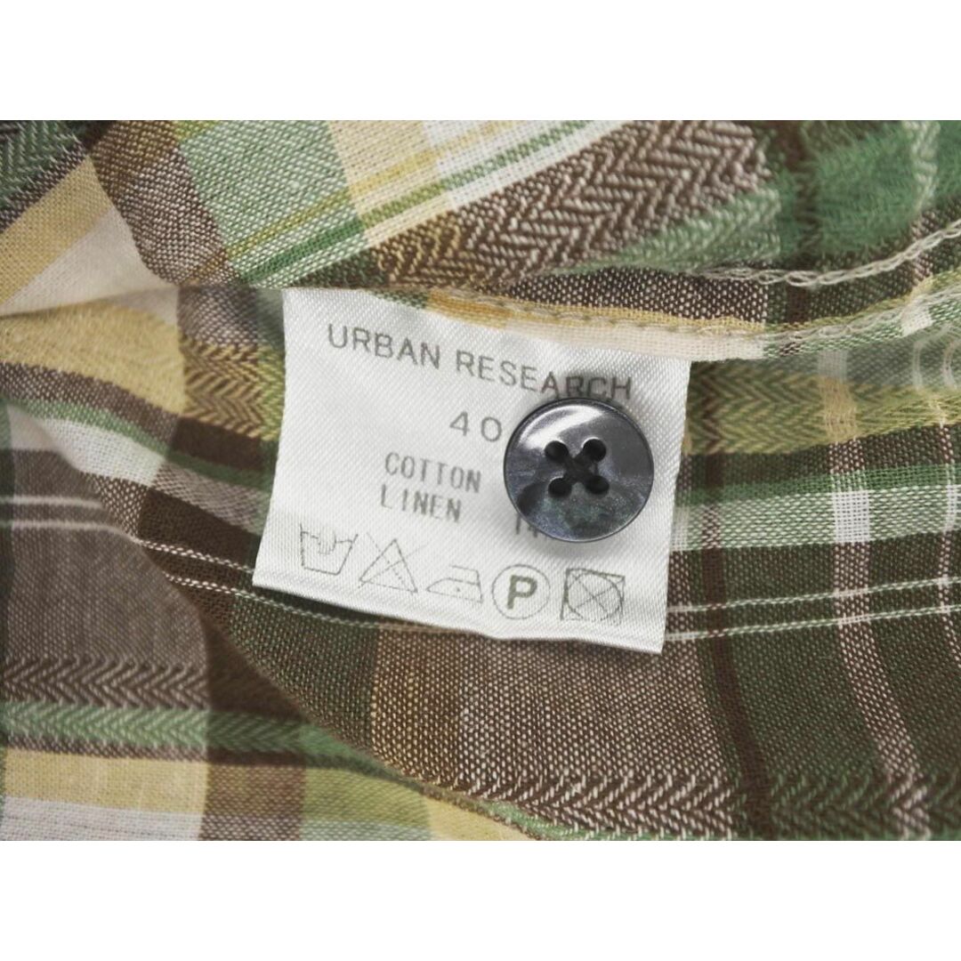 URBAN RESEARCH(アーバンリサーチ)のURBAN RESEARCH アーバンリサーチ チェック 半袖 シャツ size40/茶ｘ緑 ■◆ メンズ メンズのトップス(シャツ)の商品写真