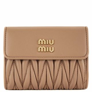 ミュウミュウ(miumiu)の三つ折り財布 MIU MIU 5ML002 2FPP カメオベージュ(財布)