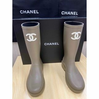 新品レア♡CHANEL カメリア レインブーツ 36 22〜23cmシャネル靴 - www