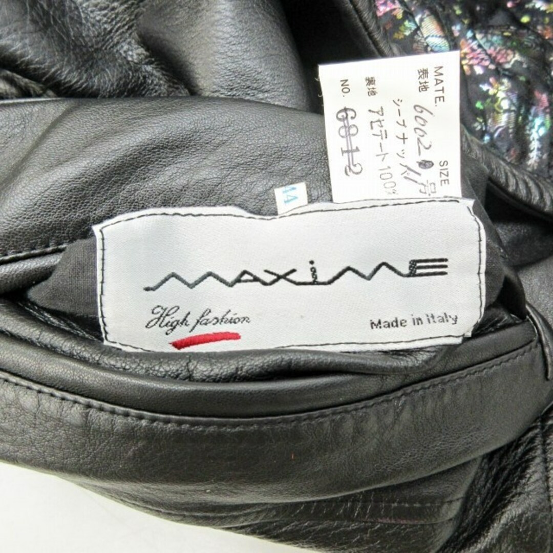 MAXIME ナッパレザー ジャケット 裏地 ボタニカル柄 44 NGA35 2