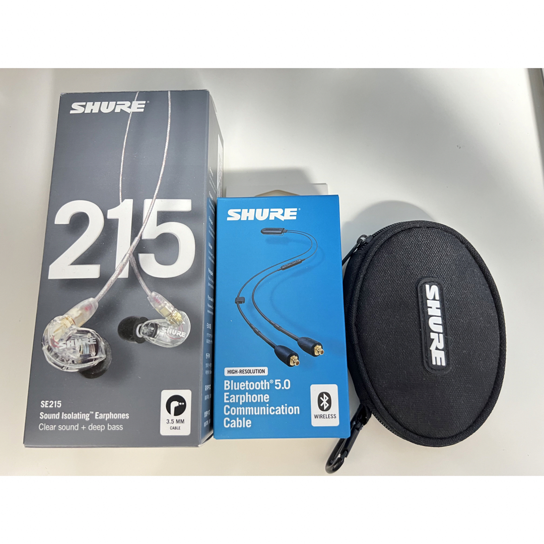 ヘッドフォン/イヤフォンshure  se215cla bt2 セット 専用ケース付きBluetooth