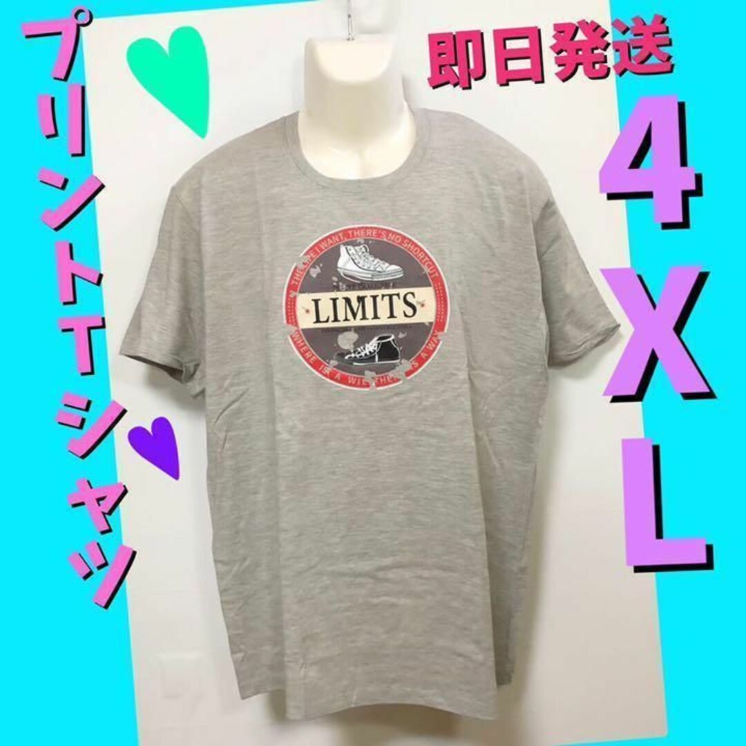 Tシャツ　プリント　夏　レディースメンズ　カジュアル　可愛い　グレー　4XL メンズのトップス(Tシャツ/カットソー(半袖/袖なし))の商品写真