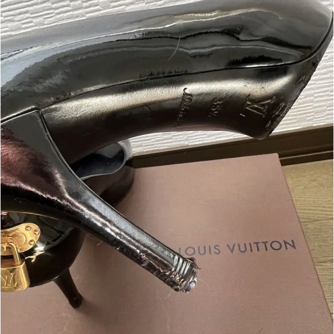 LOUIS VUITTON パドロック エナメルオープントゥ パンプス 3