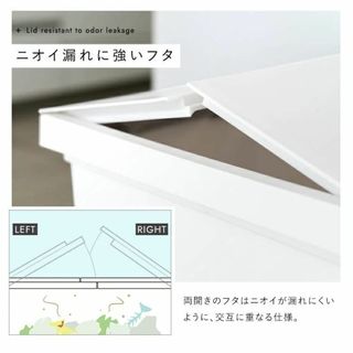 【色: ブラック】アスベル ゴミ箱 両開きペダル 40L ホワイト 幅27.6×
