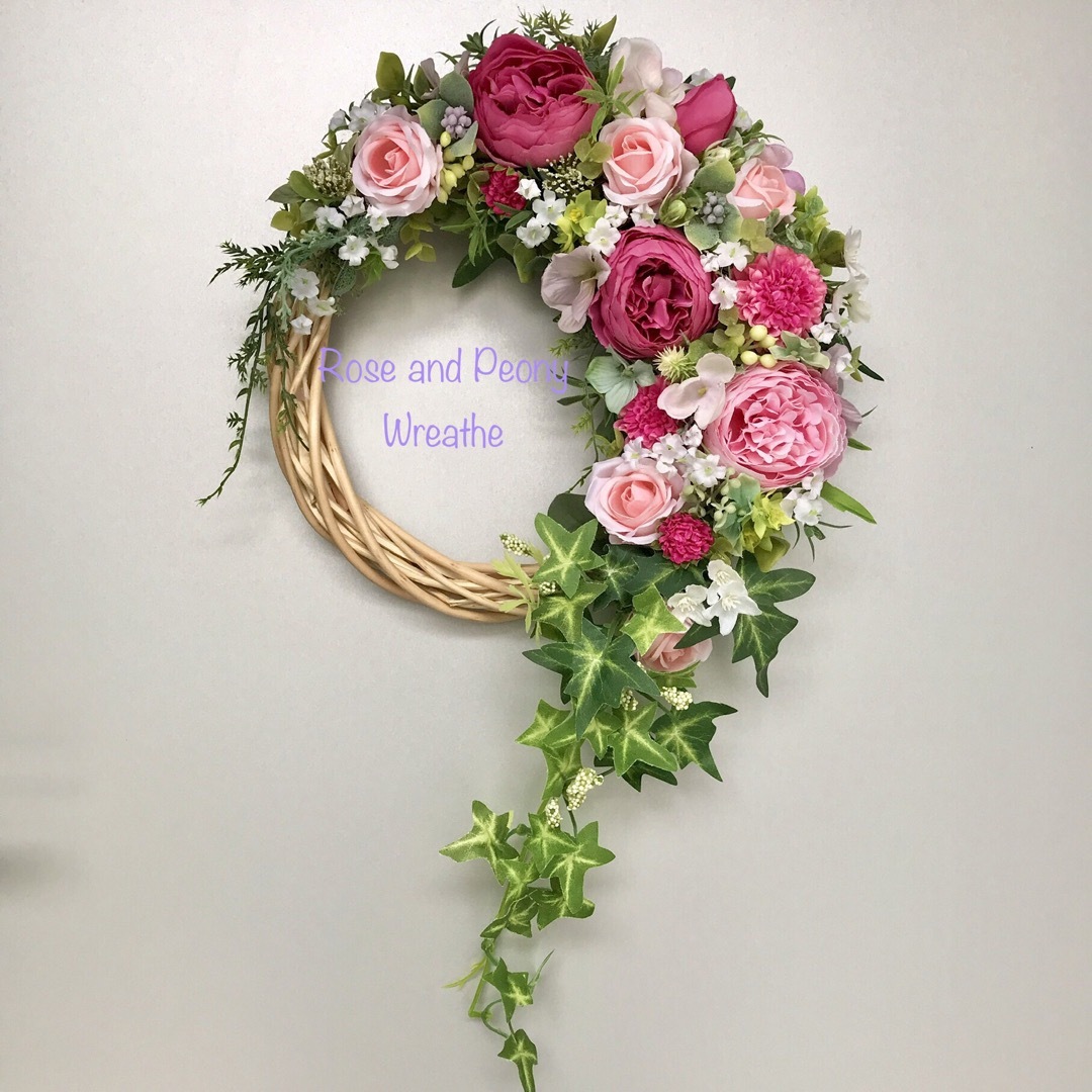 ピオニーとローズのリース ハンドメイド - リース