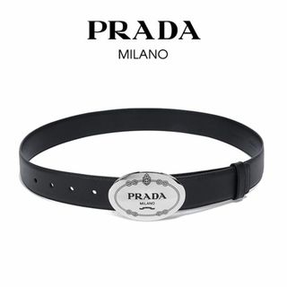 プラダ(PRADA)の14 PRADA 2CM232 ブラック レザー ベルト size 90(ベルト)