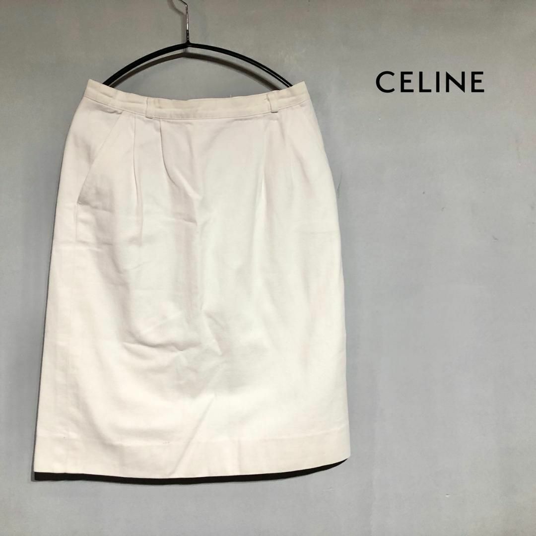 CELINE セリーヌ ホワイト  デニム スカート ジーンズ