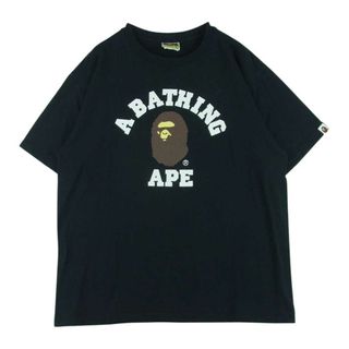 アベイシングエイプ(A BATHING APE)のA BATHING APE アベイシングエイプ 001TE301001M BAPE ベイプ カレッジ ロゴ 半袖 Tシャツ ブラック系 L【中古】(Tシャツ/カットソー(半袖/袖なし))