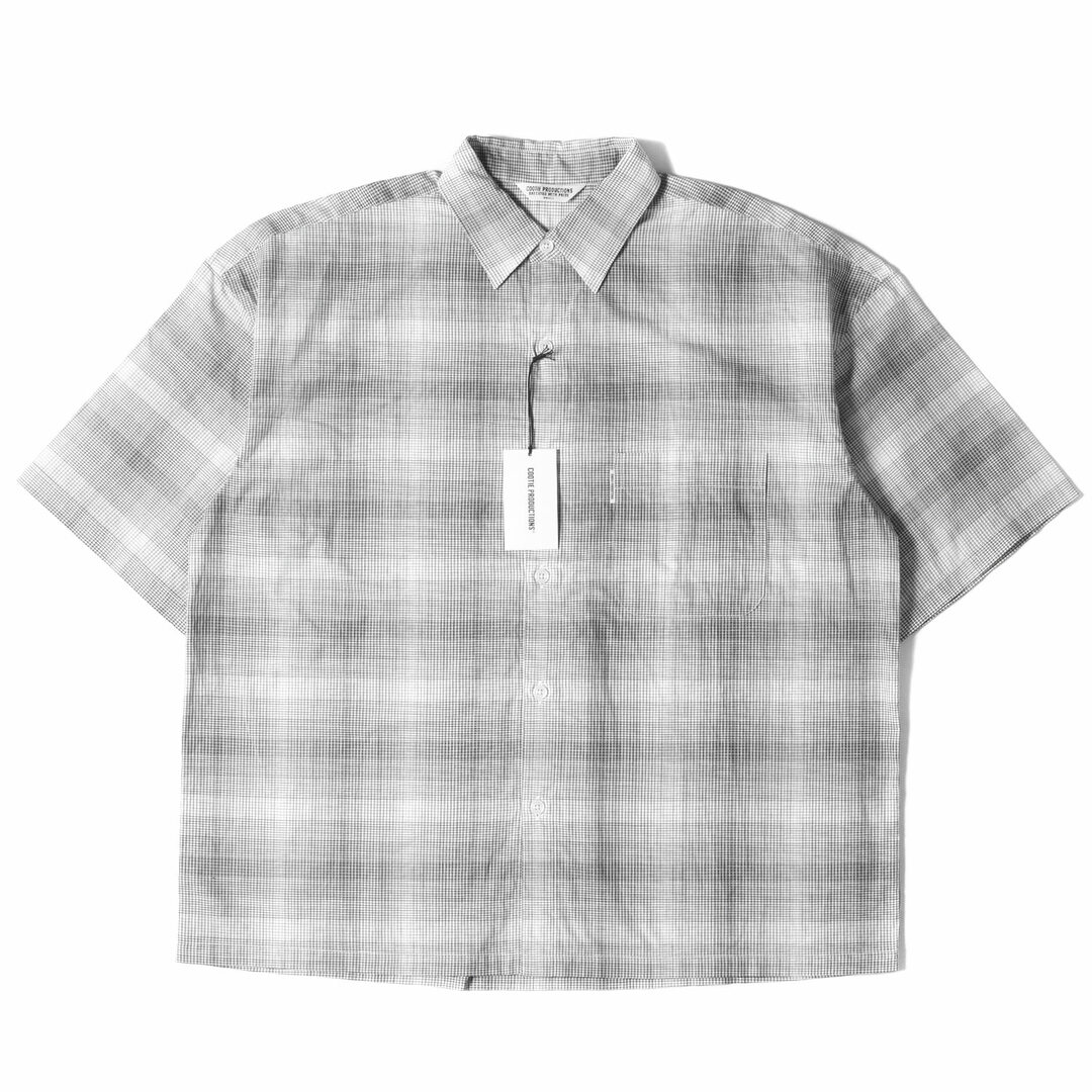 COOTIE クーティー シャツ サイズ:S 22SS オンブレチェック オーバーサイズ 半袖 Ombre Check S/S Shirt ホワイト グレー トップス カジュアル 【メンズ】