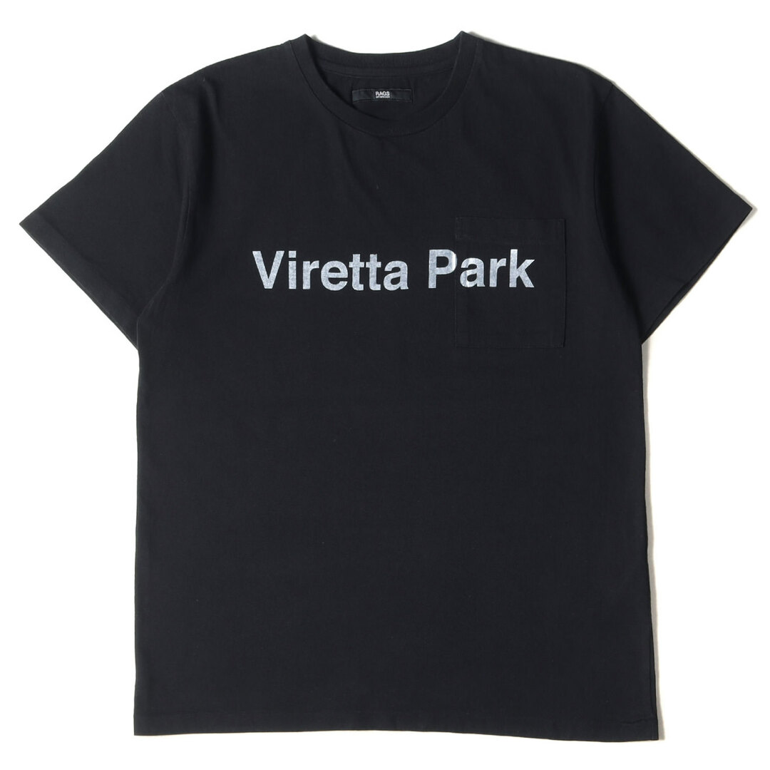 Rags McGREGOR ラグスマックレガー Tシャツ サイズ:S Viretta Park プリント ポケット クルーネック ブラック 黒 日本製 トップス カットソー 半袖 【メンズ】