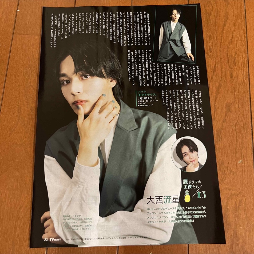 Johnny's(ジャニーズ)の大西流星　月刊TV雑誌4冊セット　切り抜き エンタメ/ホビーの雑誌(アート/エンタメ/ホビー)の商品写真