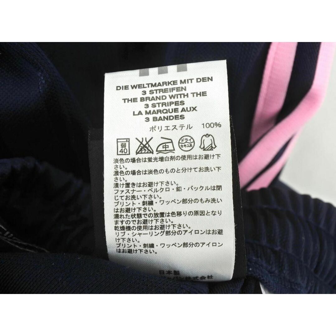 adidas(アディダス)のadidas アディダス ３ライン ロゴ刺 ハーフ パンツ sizeL/紺ｘピンク ■◆ レディース レディースのパンツ(ハーフパンツ)の商品写真