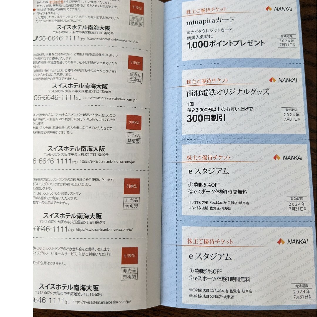 最新☆送料無料☆南海 株主優待乗車カード1枚(6回分)　おまけ優待チケット1冊 チケットの乗車券/交通券(その他)の商品写真