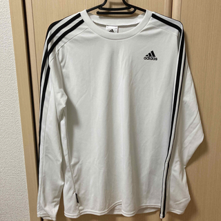 adidas ロンT 白　ホワイト　ロングTシャツ　トラック(Tシャツ/カットソー(七分/長袖))