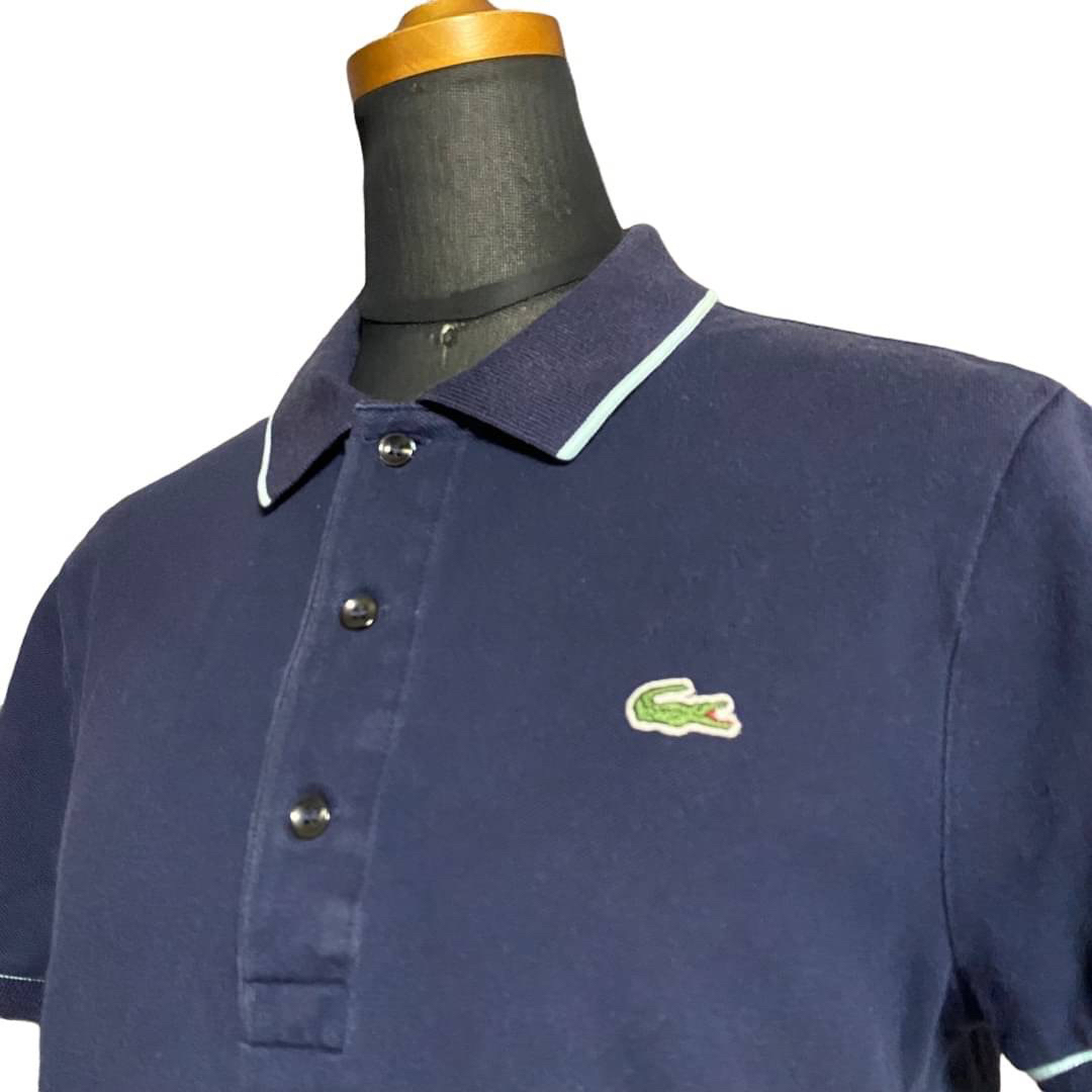 LACOSTE(ラコステ)のLACOSTE ラコステ ポロシャツ レディース サイズ2 M相当 ネイビー レディースのトップス(ポロシャツ)の商品写真